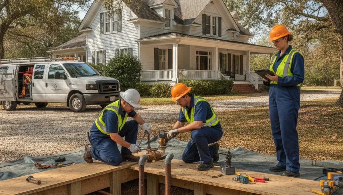 Plumber repairing a leak in Chattanooga, TN for plumbing repair service in a home